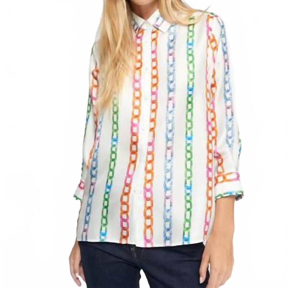 NEW VILAGALLO chains print shirt in white multi